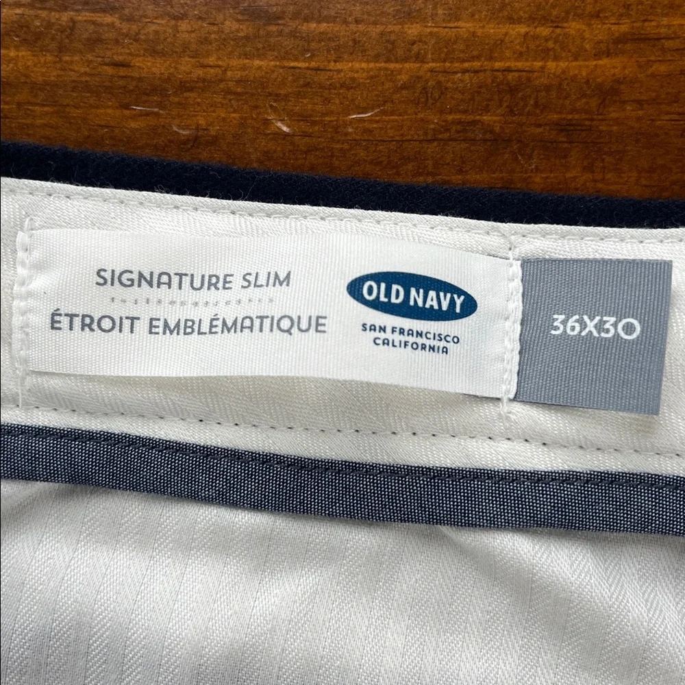 Old Navy Signature Slim Navy Pants Men 36x30 Trousers Work